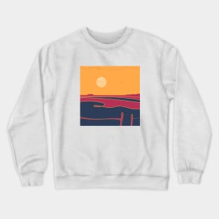 Abstract nature scene of a coastline and sea horizon at sunset Crewneck Sweatshirt